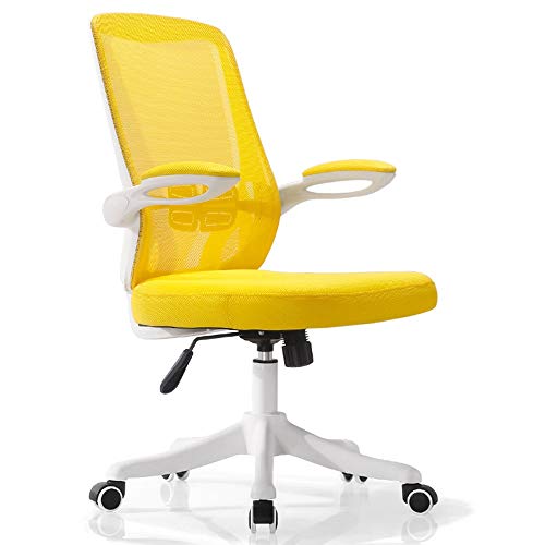 ShAzanz Bürostühle Schreibtischstuhl höhenverstellbarer Drehstuhl mit Wippfunktion Netz Bürostuhl Ergonomisch Verstellbarer Lordosenstütze und Armlehne bis 120kg/260LB Belastbar(Yellow) von ShAzanz