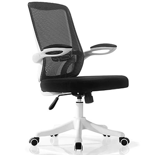 ShAzanz Bürostühle Schreibtischstuhl höhenverstellbarer Drehstuhl mit Wippfunktion Netz Bürostuhl Ergonomisch Verstellbarer Lordosenstütze und Armlehne bis 120kg/260LB Belastbar(White) von ShAzanz