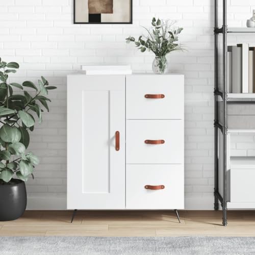 ShCuShan Anrichte, weiß, 69,5 x 34 x 90 cm, Holz, modernes Küchenbuffet, Wohnzimmermöbel, Schlafzimmermöbel von ShCuShan