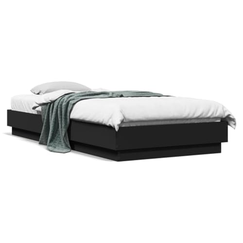 ShCuShan Bettgestell, Schwarz, 90 x 200 cm, Holz, für Erwachsene, Bett mit Rahmen von ShCuShan