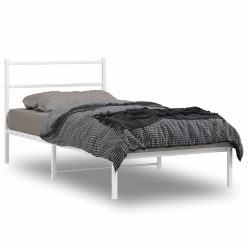 ShCuShan Bettgestell mit Kopfteil aus Metall, weiß, 100 x 200 cm, für Doppelbett, elegantes Kopfteil aus Metall, rustikaler und moderner Stil ShCuShan Bettgestell mit Kopfteil aus Metall, weiß, 100 x 200 cm, für Doppelbett, elegantes Kopfteil aus Metall, rustikaler und moderner Stil von ShCuShan