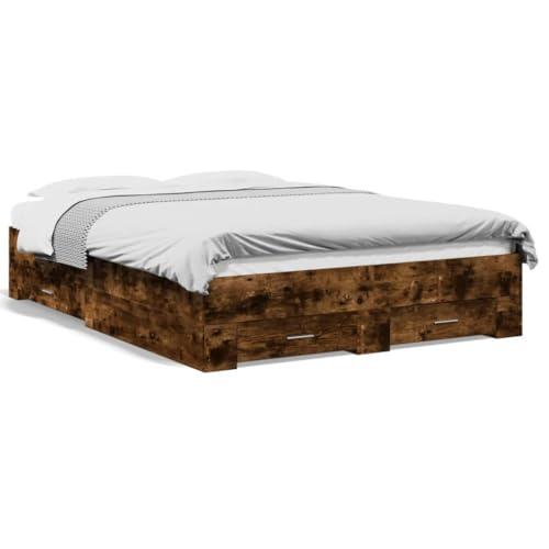 ShCuShan Bettgestell mit Schubladen, Eichenholz, 120 x 190 cm, mehrschichtiges Holz, Bett mit Kopfteil und Schubladen, Bettgestell und Lattenrost aus Holz ShCuShan Bettgestell mit Schubladen, Eichenholz, 120 x 190 cm, mehrschichtiges Holz, Bett mit Kopfteil und Schubladen, Bettgestell und Lattenrost aus Holz von ShCuShan