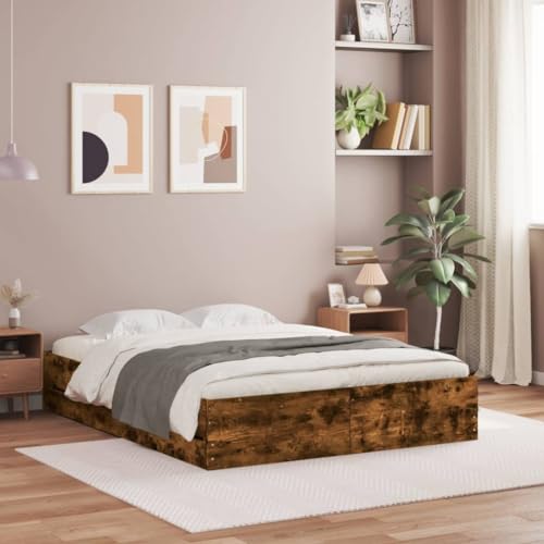 ShCuShan Bettgestell und Schubladen, Raucheiche, 140 x 190 cm, Holz, für Erwachsene, Bett mit Rahmen ShCuShan Bettgestell und Schubladen, Raucheiche, 140 x 190 cm, Holz, für Erwachsene, Bett mit Rahmen von ShCuShan
