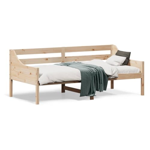 ShCuShan Dormeuse 90 x 190 cm aus massivem Kiefernholz, Schlafsofa, Gästebett, Funktionsbett mit Stauraum von ShCuShan