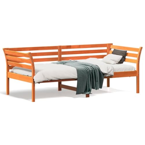 ShCuShan Dormeuse Braun Wachs 75 x 190 cm aus massivem Kiefernholz, Sofabett, Gästebett, Funktionsbett mit Stauraum ShCuShan Dormeuse Braun Wachs 75 x 190 cm aus massivem Kiefernholz, Sofabett, Gästebett, Funktionsbett mit Stauraum von ShCuShan