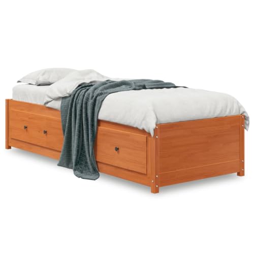 ShCuShan Dormeuse Braun Wachs 90 x 200 cm aus massivem Kiefernholz, Sofabett, Gästebett, Funktionsbett mit Stauraum ShCuShan Dormeuse Braun Wachs 90 x 200 cm aus massivem Kiefernholz, Sofabett, Gästebett, Funktionsbett mit Stauraum von ShCuShan