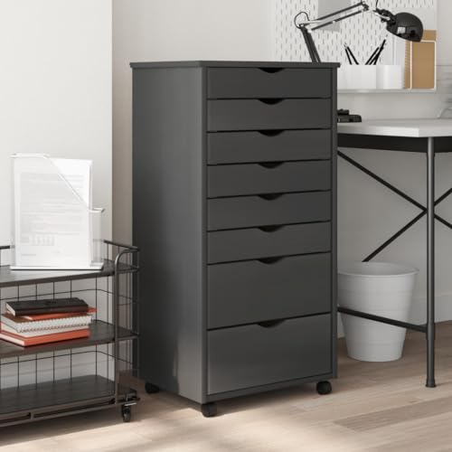 ShCuShan Drehbarer Schrank mit Schubladen MOSS, grau, Massivholz, Kiefer, Büroschrank mit Schloss, strukturierte Oberfläche, für A4-Format und Briefe, Studio ShCuShan Drehbarer Schrank mit Schubladen MOSS, grau, Massivholz, Kiefer, Büroschrank mit Schloss, strukturierte Oberfläche, für A4-Format und Briefe, Studio von ShCuShan