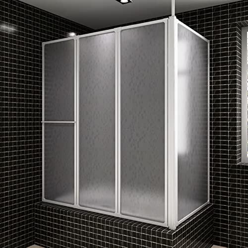 ShCuShan Duschkabine in L-Form 70 x 120 x 137 cm, 4 Paneele, faltbar, Badewannenwand, transparentes Glas für Badewanne, geeignet für Badewanne, Duschwand ShCuShan Duschkabine in L-Form 70 x 120 x 137 cm, 4 Paneele, faltbar, Badewannenwand, transparentes Glas für Badewanne, geeignet für Badewanne, Duschwand von ShCuShan
