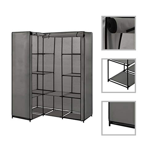 ShCuShan Eckschrank, grau, 130 x 87 x 169 cm, dekoratives Bücherregal, mehrschichtiges Bücherregal, Bücherregal für Zeitschriften, Büro ShCuShan Eckschrank, grau, 130 x 87 x 169 cm, dekoratives Bücherregal, mehrschichtiges Bücherregal, Bücherregal für Zeitschriften, Büro von ShCuShan