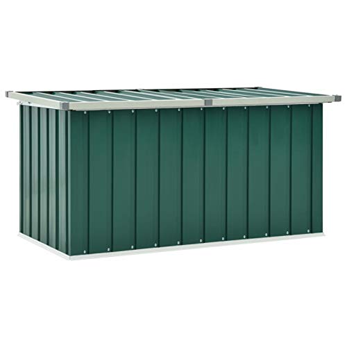ShCuShan Gartenbox grün 129 x 67 x 65 cm, Gartenkiste in Holzoptik Organizer Box Spielzeug Multibox wasserdicht Outdoor von ShCuShan