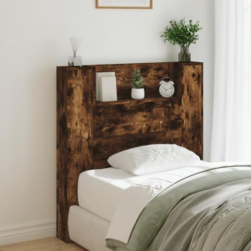 ShCuShan Kopfteil mit Aufbewahrungsbox, LED, Eichengrau, 100 x 16,5 x 103,5 cm, Kopfteil, Kopfteil und Nachttisch, Kopfteil mit Stauraum, Kopfteil für Doppelbett ShCuShan Kopfteil mit Aufbewahrungsbox, LED, Eichengrau, 100 x 16,5 x 103,5 cm, Kopfteil, Kopfteil und Nachttisch, Kopfteil mit Stauraum, Kopfteil für Doppelbett von ShCuShan