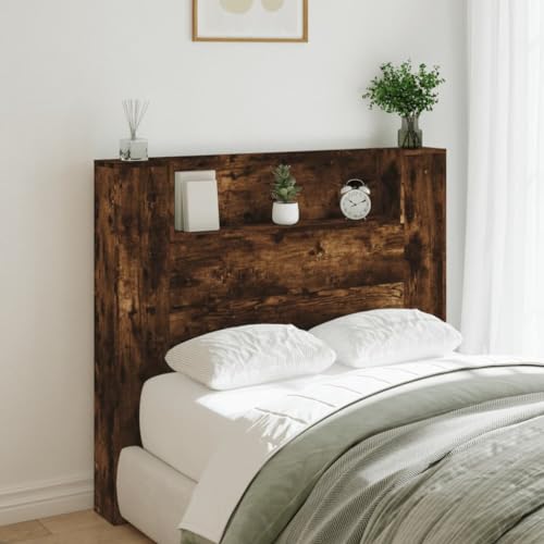 ShCuShan Kopfteil mit Aufbewahrungsbox, LED, Eichengrau, 120 x 16,5 x 103,5 cm, Kopfteil, Kopfteil und Nachttisch, Kopfteil mit Stauraum, Kopfteil für Doppelbett ShCuShan Kopfteil mit Aufbewahrungsbox, LED, Eichengrau, 120 x 16,5 x 103,5 cm, Kopfteil, Kopfteil und Nachttisch, Kopfteil mit Stauraum, Kopfteil für Doppelbett von ShCuShan