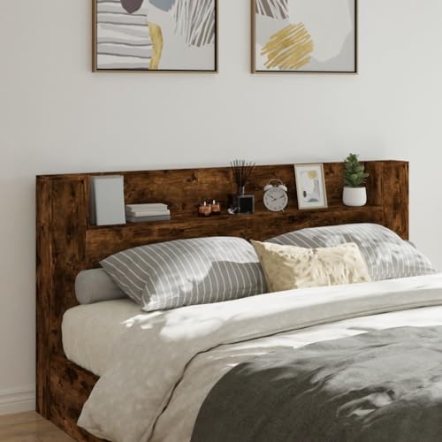 ShCuShan Kopfteil mit Aufbewahrungsbox, LED, Eichenholz, 200 x 16,5 x 103,5 cm, Kopfteil, Kopfteil und Nachttisch, Kopfteil mit Stauraum, Kopfteil für Doppelbett ShCuShan Kopfteil mit Aufbewahrungsbox, LED, Eichenholz, 200 x 16,5 x 103,5 cm, Kopfteil, Kopfteil und Nachttisch, Kopfteil mit Stauraum, Kopfteil für Doppelbett von ShCuShan