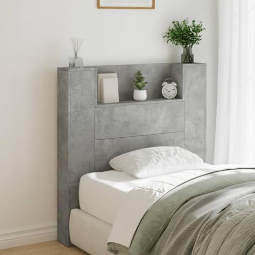 ShCuShan Kopfteil mit Aufbewahrungsbox aus LED, betongrau, 100 x 16,5 x 103,5 cm, Kopfteil, Kopfteil und Nachttisch, Kopfteil mit Stauraum, Kopfteil für Doppelbett ShCuShan Kopfteil mit Aufbewahrungsbox aus LED, betongrau, 100 x 16,5 x 103,5 cm, Kopfteil, Kopfteil und Nachttisch, Kopfteil mit Stauraum, Kopfteil für Doppelbett von ShCuShan
