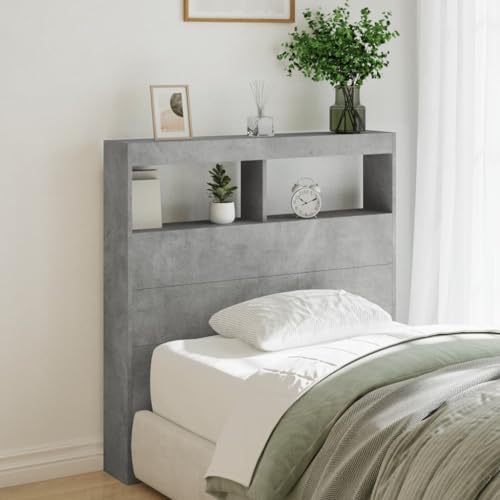 ShCuShan Kopfteil mit Aufbewahrungsbox aus LED, betongrau, 100 x 17 x 102 cm, Kopfteil, Kopfteil und Nachttisch, Kopfteil mit Stauraum, Kopfteil für Doppelbett ShCuShan Kopfteil mit Aufbewahrungsbox aus LED, betongrau, 100 x 17 x 102 cm, Kopfteil, Kopfteil und Nachttisch, Kopfteil mit Stauraum, Kopfteil für Doppelbett von ShCuShan