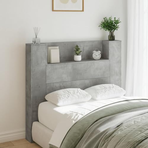 ShCuShan Kopfteil mit Aufbewahrungsbox aus LED, betongrau, 120 x 16,5 x 103,5 cm, Kopfteil, Kopfteil und Nachttisch, Kopfteil mit Stauraum, Kopfteil für Doppelbett ShCuShan Kopfteil mit Aufbewahrungsbox aus LED, betongrau, 120 x 16,5 x 103,5 cm, Kopfteil, Kopfteil und Nachttisch, Kopfteil mit Stauraum, Kopfteil für Doppelbett von ShCuShan