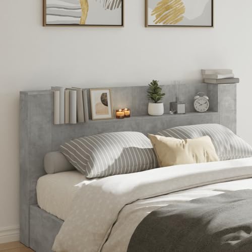ShCuShan Kopfteil mit Aufbewahrungsbox aus LED, betongrau, 180 x 16,5 x 103,5 cm, Kopfteil, Kopfteil und Nachttisch, Kopfteil mit Stauraum, Kopfteil für Doppelbett ShCuShan Kopfteil mit Aufbewahrungsbox aus LED, betongrau, 180 x 16,5 x 103,5 cm, Kopfteil, Kopfteil und Nachttisch, Kopfteil mit Stauraum, Kopfteil für Doppelbett von ShCuShan