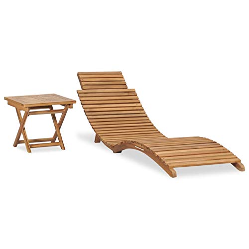 ShCuShan Liegestuhl, faltbar, mit Tisch aus robustem Teakholz, Liegestuhl, Gartenliege, Gartenliege, für den Außenbereich ShCuShan Liegestuhl, faltbar, mit Tisch aus robustem Teakholz, Liegestuhl, Gartenliege, Gartenliege, für den Außenbereich von ShCuShan