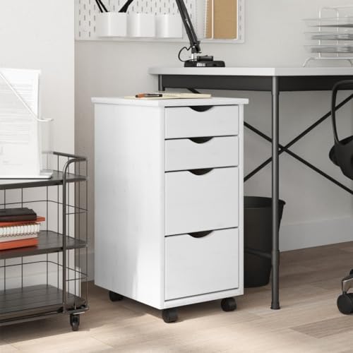 ShCuShan MOSS Drehbarer Schrank mit Schubladen, weiß, Massivholz, Kiefer, Büroschrank mit Schloss und strukturierter Oberfläche, für Format A4 und Brief, Studio ShCuShan MOSS Drehbarer Schrank mit Schubladen, weiß, Massivholz, Kiefer, Büroschrank mit Schloss und strukturierter Oberfläche, für Format A4 und Brief, Studio von ShCuShan