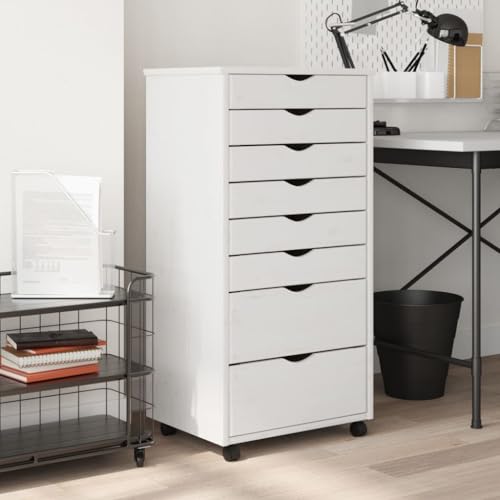 ShCuShan MOSS Drehbarer Schrank mit Schubladen, weiß, Massivholz, Kiefer, Büroschrank mit Schloss und strukturierter Oberfläche, für Format A4 und Brief, Studio ShCuShan MOSS Drehbarer Schrank mit Schubladen, weiß, Massivholz, Kiefer, Büroschrank mit Schloss und strukturierter Oberfläche, für Format A4 und Brief, Studio von ShCuShan