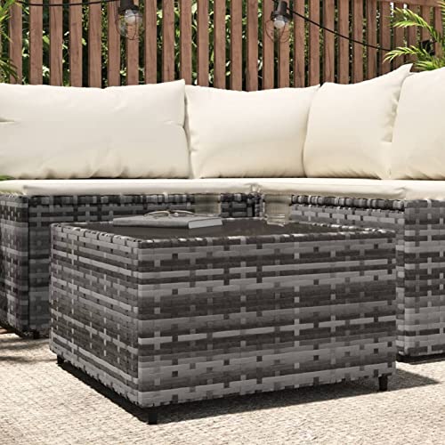 ShCuShan Quadratischer Gartentisch, grau, 50 x 50 x 30 cm, Polyrattan, Couchtisch, Wohnzimmer, kleiner Couchtisch, Retro ShCuShan Quadratischer Gartentisch, grau, 50 x 50 x 30 cm, Polyrattan, Couchtisch, Wohnzimmer, kleiner Couchtisch, Retro von ShCuShan