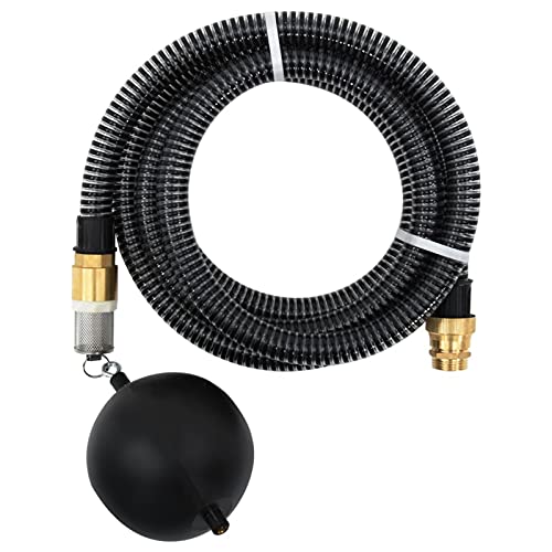 ShCuShan Saugschlauch mit Messing-Anschlüssen Schwarz 1,1" 15 m PVC EntwäSserungsschlauch Ansaugschlauch Gartenpumpe von ShCuShan