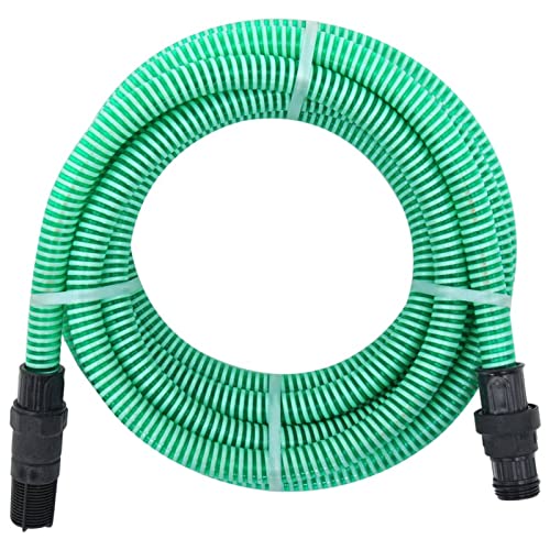 ShCuShan Saugschlauch mit PVC-Anschlüssen Grün 1" 10 m PVC Ansaugschlauch Ansauggarnitur 1 Zoll Gewindeanschluss von ShCuShan
