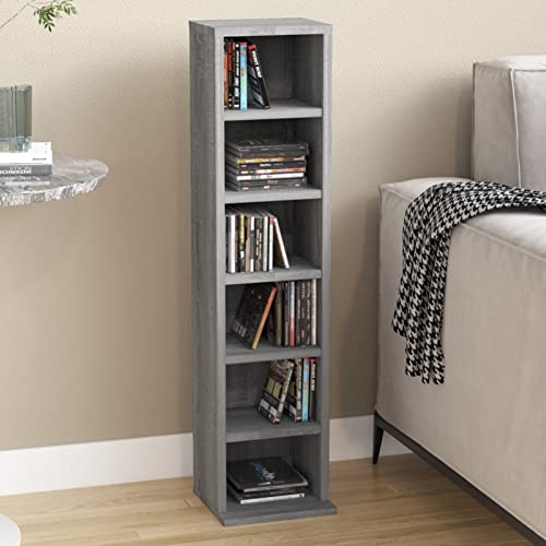 ShCuShan Schrank C D Grau Sonoma 21 x 20 x 88 cm aus mehrschichtigem Holz, Bücherregal, modulares Bücherregal, Tür C D, klassisch, verstellbare Fächer, Holz ShCuShan Schrank C D Grau Sonoma 21 x 20 x 88 cm aus mehrschichtigem Holz, Bücherregal, modulares Bücherregal, Tür C D, klassisch, verstellbare Fächer, Holz von ShCuShan