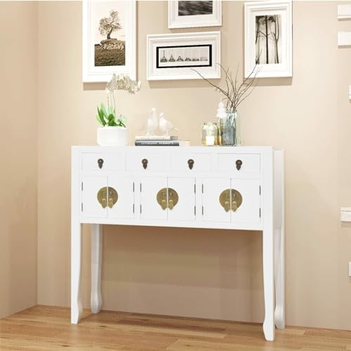 ShCuShan Sideboard im chinesischen Stil Massivholz Weiß Wohnzimmerschrank Vorratsschrank Sideboard Wohnzimmer Sideboard Flur ShCuShan Sideboard im chinesischen Stil Massivholz Weiß Wohnzimmerschrank Vorratsschrank Sideboard Wohnzimmer Sideboard Flur von ShCuShan