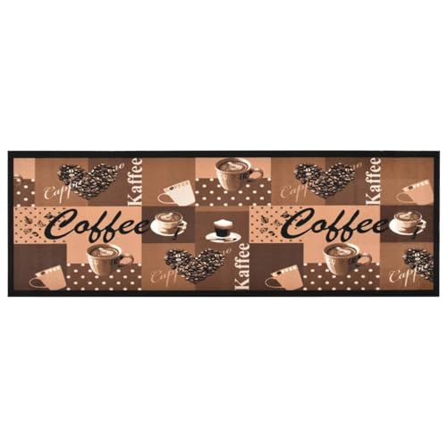 ShCuShan Waschbare Küchenmatte Kaffee Braun 60 x 300 cm, Abtropfmatte, saugfähige Küchenspülematte, Kaffeematte Matte, Abtropfgestell für die Spüle, schnell trocknend von ShCuShan