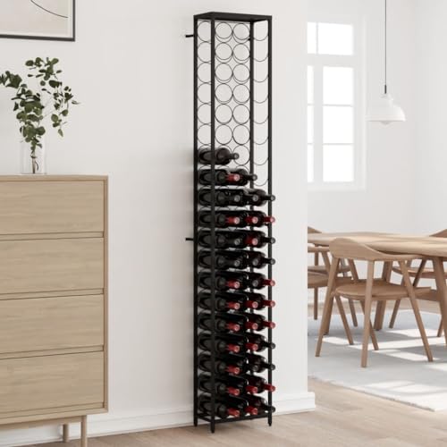ShCuShan Weinregal für 57 Flaschen, schwarz, 34 x 18 x 200 cm, Schmiedeeisen, Flaschenregal für Weinflaschen und Gläser, Getränkehalter, Weinregal für Küche, Bar, Esszimmer ShCuShan Weinregal für 57 Flaschen, schwarz, 34 x 18 x 200 cm, Schmiedeeisen, Flaschenregal für Weinflaschen und Gläser, Getränkehalter, Weinregal für Küche, Bar, Esszimmer von ShCuShan