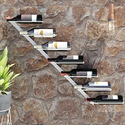 ShCuShan Weinregal für 7 Flaschen, Metall, weiß, Bodenregal, Regal für Weinflaschen und Gläser, Becherhalter, Weinregal für Küche, Bar, Esszimmer ShCuShan Weinregal für 7 Flaschen, Metall, weiß, Bodenregal, Regal für Weinflaschen und Gläser, Becherhalter, Weinregal für Küche, Bar, Esszimmer von ShCuShan