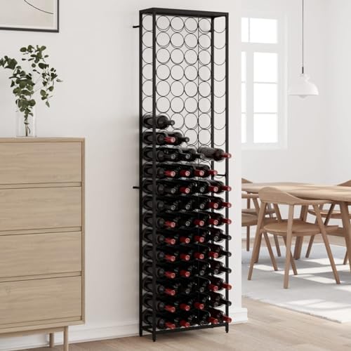 ShCuShan Weinregal für 95 Flaschen, schwarz, 54 x 18 x 200 cm, Schmiedeeisen, Flaschenregal für Weinflaschen und Gläser, Getränkehalter, Weinregal für Küche, Bar, Esszimmer ShCuShan Weinregal für 95 Flaschen, schwarz, 54 x 18 x 200 cm, Schmiedeeisen, Flaschenregal für Weinflaschen und Gläser, Getränkehalter, Weinregal für Küche, Bar, Esszimmer von ShCuShan
