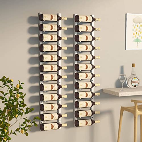 ShCuShan Weinregal zur Wandmontage für 12 Flaschen, 2 Stück, weiß, aus Eisen, Flaschenregal für Weinflaschen und Gläser, Weinregal für Küche, Bar, Esszimmer ShCuShan Weinregal zur Wandmontage für 12 Flaschen, 2 Stück, weiß, aus Eisen, Flaschenregal für Weinflaschen und Gläser, Weinregal für Küche, Bar, Esszimmer von ShCuShan