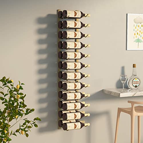 ShCuShan Weinregal zur Wandmontage für 24 Flaschen, goldfarben aus Eisen, Flaschenregal für Weinflaschen und Gläser, Getränkehalter, Weinregal für Küche, Bar, Esszimmer ShCuShan Weinregal zur Wandmontage für 24 Flaschen, goldfarben aus Eisen, Flaschenregal für Weinflaschen und Gläser, Getränkehalter, Weinregal für Küche, Bar, Esszimmer von ShCuShan