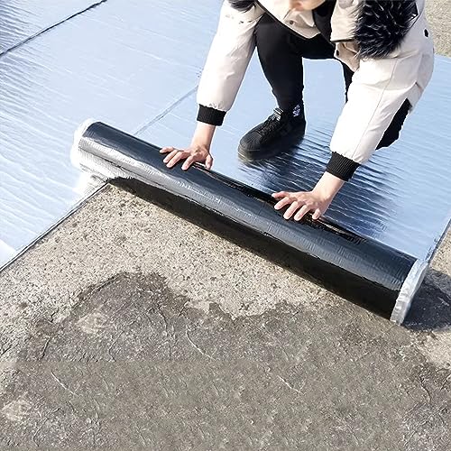 Bitumen Abdichtungsband Selbstklebendes Aluminum Wasserdichtes Klebeband Hitzebeständiges Alufolie Dichtband Reperaturband für Dachleckage,Oberflächenriss,Fensterbankspalt,Anpassbar (0.4x8m) von ShEyle