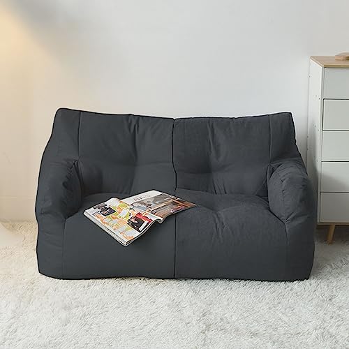 ShEyle Giant Sitzsackbezug, ohne Füllung Lazy Sitzsack Stuhlbezug Bean Bag Chair Cover Lazy Sofa Bean Bag Soft Toy für Outdoor & Indoor Gaming Entspannen 120x60cm,Dark Gray von ShEyle