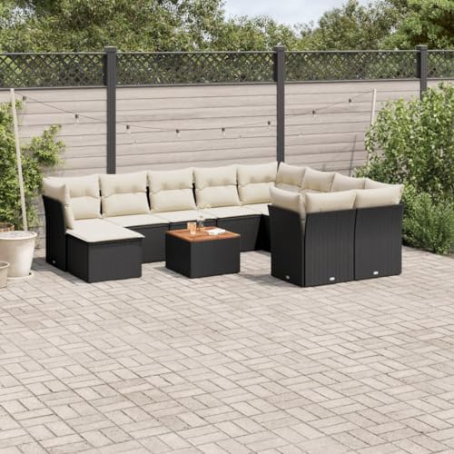 ShGaxin 11-TLG. Garten-Sofagarnitur mit Kissen Schwarz Poly Rattan, Balkonmöbel Set, Gartenmöbel Set, Gartenlounge Set, Terassenmöbel, Loungemöbel Terrasse - 3256301 ShGaxin 11-TLG. Garten-Sofagarnitur mit Kissen Schwarz Poly Rattan, Balkonmöbel Set, Gartenmöbel Set, Gartenlounge Set, Terassenmöbel, Loungemöbel Terrasse - 3256301 von ShGaxin