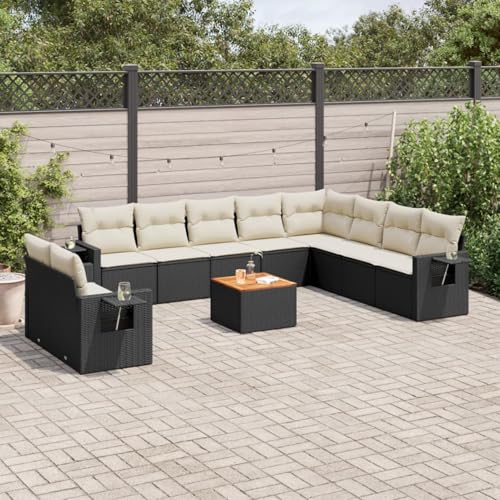 ShGaxin 11-TLG. Garten-Sofagarnitur mit Kissen Schwarz Poly Rattan, Lounge Gartenmöbel Set, Möbelsets, Balkon Möbel, Gartenlounge, Gartensofa - 3256966 ShGaxin 11-TLG. Garten-Sofagarnitur mit Kissen Schwarz Poly Rattan, Lounge Gartenmöbel Set, Möbelsets, Balkon Möbel, Gartenlounge, Gartensofa - 3256966 von ShGaxin