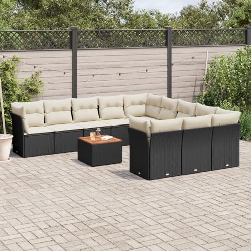 ShGaxin 12-TLG. Garten-Sofagarnitur mit Kissen Schwarz Poly Rattan, Lounge Gartenmöbel Set, Möbelsets, Balkon Möbel, Gartenlounge, Gartensofa - 3223907 ShGaxin 12-TLG. Garten-Sofagarnitur mit Kissen Schwarz Poly Rattan, Lounge Gartenmöbel Set, Möbelsets, Balkon Möbel, Gartenlounge, Gartensofa - 3223907 von ShGaxin