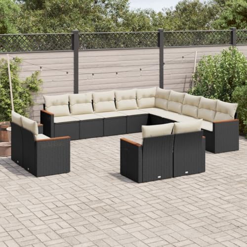 ShGaxin 13-TLG. Garten-Sofagarnitur mit Kissen Schwarz Poly Rattan, Balkonmöbel Set, Gartenmöbel Set, Gartenlounge Set, Terassenmöbel, Loungemöbel Terrasse - 3226525 ShGaxin 13-TLG. Garten-Sofagarnitur mit Kissen Schwarz Poly Rattan, Balkonmöbel Set, Gartenmöbel Set, Gartenlounge Set, Terassenmöbel, Loungemöbel Terrasse - 3226525 von ShGaxin