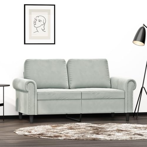 ShGaxin 2-Sitzer-Sofa Hellgrau 120 cm Samt, Loungesofa, Sofas & Couches, Relaxsofa, Couch für Wohnzimmer - 359519 von ShGaxin