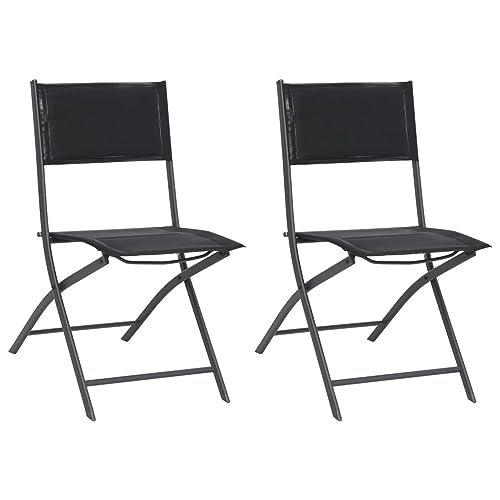 ShGaxin 2er Set Gartenstuhl Klappstuhl Gartenstuhl Klappstuhl Stahl und Textilene von ShGaxin