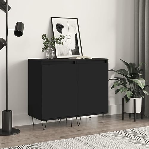 ShGaxin 2er Set Sideboard Holz schwarz 40 x 35 x 70 cm Wohnzimmerschrank Sideboard Sideboard 831055 von ShGaxin