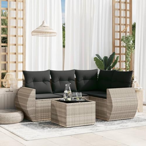 ShGaxin 3253659 Gartenmöbel-Set, 5-teilig, Polyrattan, Hellgrau, Gartenmöbel, Outdoor-Möbel, Terrassenmöbel ShGaxin 3253659 Gartenmöbel-Set, 5-teilig, Polyrattan, Hellgrau, Gartenmöbel, Outdoor-Möbel, Terrassenmöbel von ShGaxin