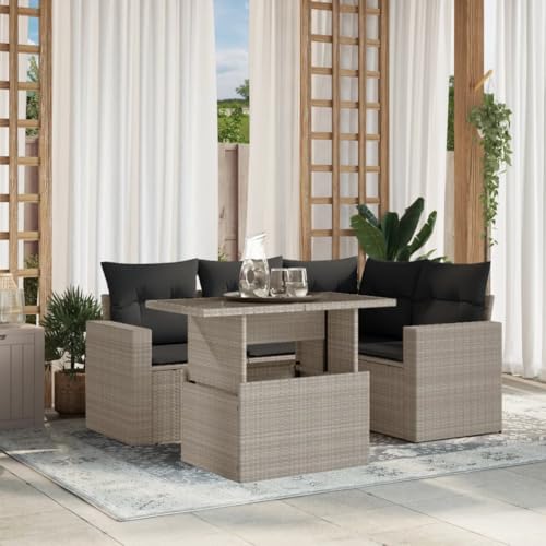 ShGaxin 3267252 Gartenmöbel-Set, 5-teilig, Polyrattan, Hellgrau, Gartenmöbel, Outdoor-Möbel, Terrassenmöbel ShGaxin 3267252 Gartenmöbel-Set, 5-teilig, Polyrattan, Hellgrau, Gartenmöbel, Outdoor-Möbel, Terrassenmöbel von ShGaxin