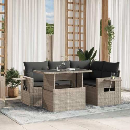 ShGaxin 3267882 Gartenmöbel-Set, 5-teilig, Polyrattan, Hellgrau, Gartenmöbel, Outdoor-Möbel, Terrassenmöbel ShGaxin 3267882 Gartenmöbel-Set, 5-teilig, Polyrattan, Hellgrau, Gartenmöbel, Outdoor-Möbel, Terrassenmöbel von ShGaxin