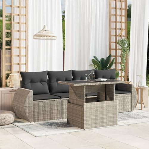 ShGaxin 3268362 Gartenmöbel-Set, 5-teilig, Polyrattan, Hellgrau, Gartenmöbel, Outdoor-Möbel, Terrassenmöbel ShGaxin 3268362 Gartenmöbel-Set, 5-teilig, Polyrattan, Hellgrau, Gartenmöbel, Outdoor-Möbel, Terrassenmöbel von ShGaxin