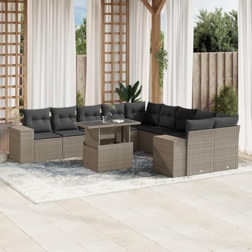 ShGaxin 3269432 1-teiliges Gartenmöbelset Sitzgruppe Sitzgruppe Polyrattan grau von ShGaxin