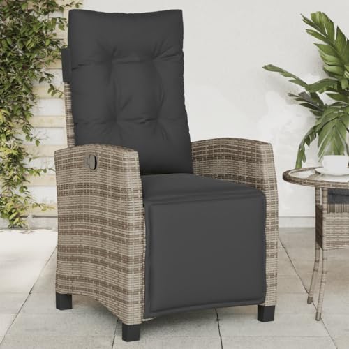 ShGaxin 365235 Gartenliegesessel mit Fußstütze, Polyrattan, Grau, Terrassenstühle, Outdoor-Möbel, Gartenmöbel ShGaxin 365235 Gartenliegesessel mit Fußstütze, Polyrattan, Grau, Terrassenstühle, Outdoor-Möbel, Gartenmöbel von ShGaxin